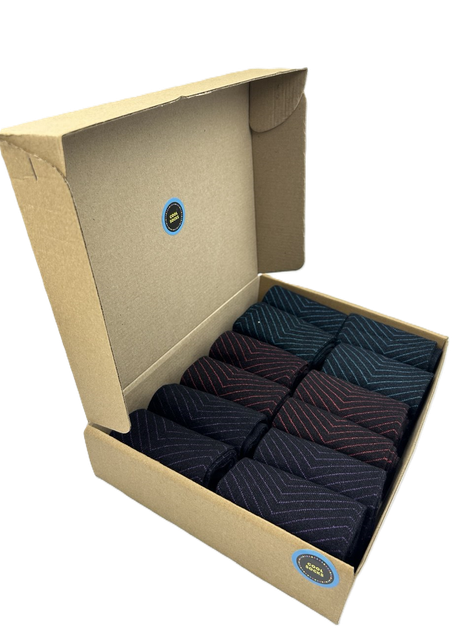 Набір чоловічих бавовняних шкарпеток Cool Socks Cotton Geometry Color Collection, високі з геометричним візерунком (12 пар) розмір 38-42 - изображение 2