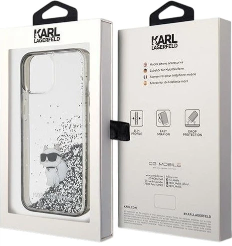 Панель Karl Lagerfeld Liquid Glitter Choupette для Apple iPhone 15 Transparent (3666339164195) - зображення 8