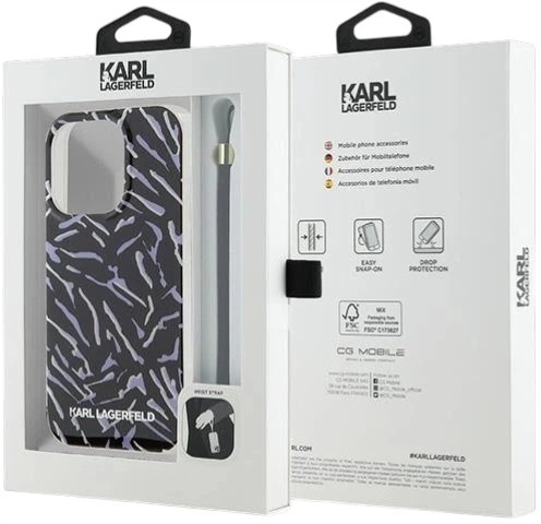 Etui Karl Lagerfeld Zebra With Cord do Apple iPhone 15 Pro Purple (3666339287436) - obraz 7