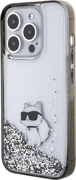 Etui Karl Lagerfeld Liquid Glitter Choupette do Apple iPhone 15 Pro Max Transparent (3666339164225) - obraz 2