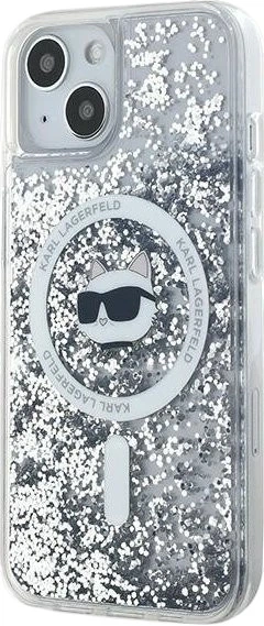 Панель Karl Lagerfeld Liquid Glitter Choupette Head Magsafe для Apple iPhone 14 / 15 / 13 Transparent (3666339285722) - зображення 2