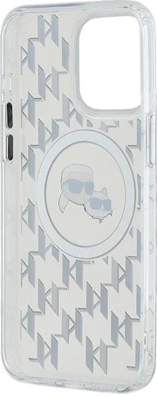 Панель Karl Lagerfeld IML Monogram Karl & Choupette Head MagSafe для Apple iPhone 15 Pro Transparent (3666339285326) - зображення 6