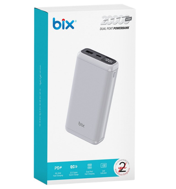Дополнительная батарея Bix BXPB204 22.5W 20 000 mAh White - изображение 5
