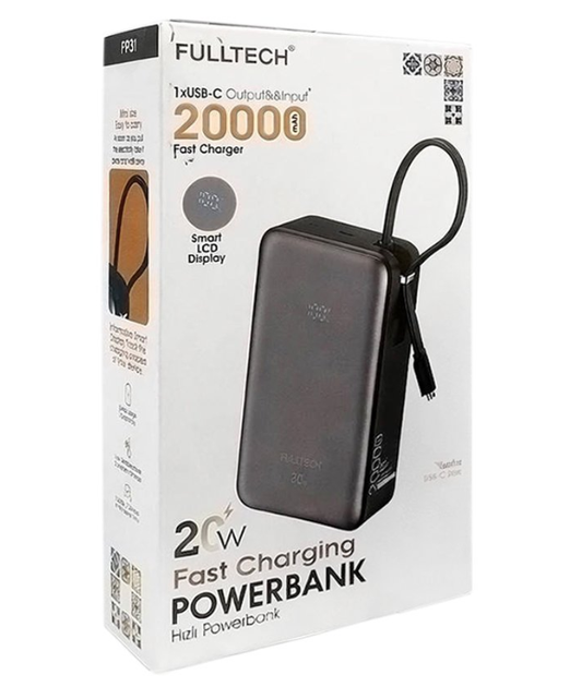 Дополнительная батарея Fulltech FP31 20W 20000 mAh Black - Фото 3 Дополнительная батарея Fulltech FP31 20W 20000 mAh Black - изображение 3