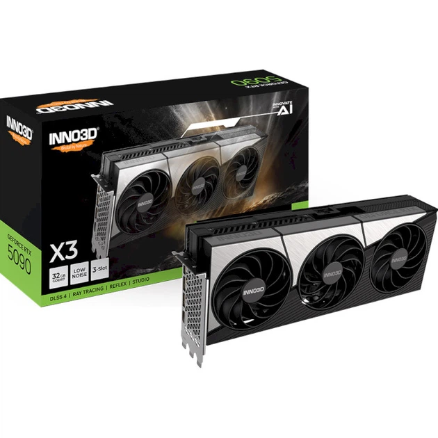 Відеокарта INNO3D GeForce RTX 5090 X3 32GB 28000 MHz 2407 MHz Grey (N50903-32D7-17593928) - зображення 3