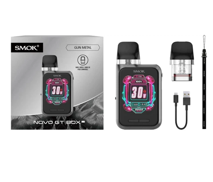 Многоразовая Pod-система Smok Novo GT-BOX Pink под система Смок Ново 1700 мАч вейп до 30 Вт большой экран быстрая зарядка розовая - изображение 2