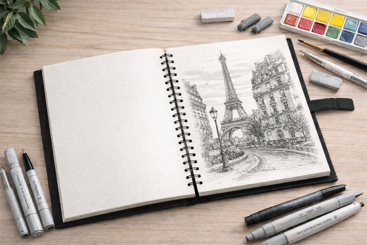 Скетчбук для эскизов, блокнот для рисования 30 листов, 160 г/м² Sketch Book CLBZ-003-16K на спирали - Фото 3 Скетчбук для эскизов, блокнот для рисования 30 листов, 160 г/м² Sketch Book CLBZ-003-16K на спирали - изображение 3