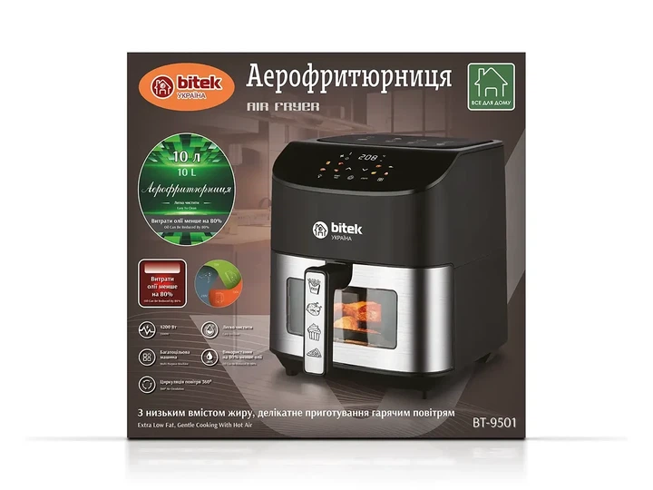 Аэрогриль 10 л 4200 Вт Bitek - изображение 2
