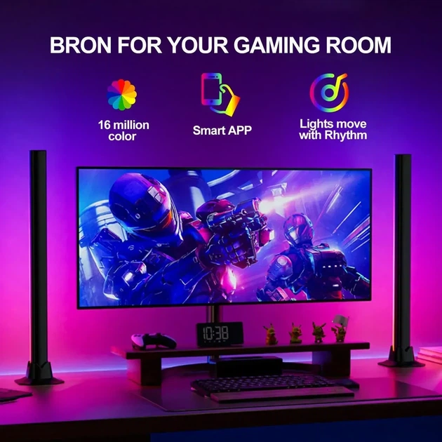 RGB лампа 10Вт 42см USB ABS пластик для освітлення настільного ПК DX21005-42CM-BT-2 чорний - Фото 7 RGB лампа 10Вт 42см USB ABS пластик для освітлення настільного ПК DX21005-42CM-BT-2 чорний - зображення 7