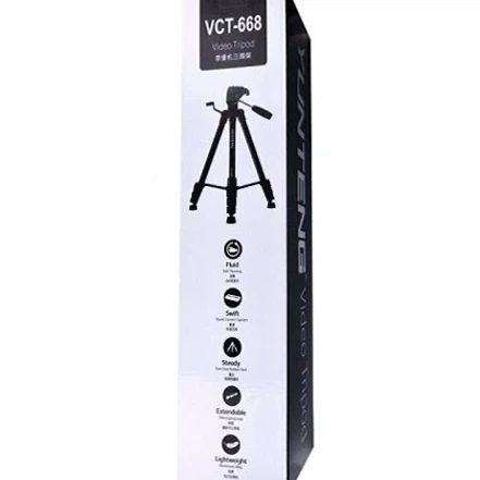 Штатив тренога Yunteng VCT-668 черный максимальная высота 150 см минимальная высота 45 см нагрузка 3 кг - Фото 2 Штатив тренога Yunteng VCT-668 черный максимальная высота 150 см минимальная высота 45 см нагрузка 3 кг - изображение 2