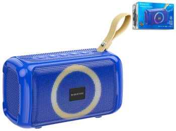 Портативная колонка Borofone BR17 5Вт Bluetooth 5.1 FM-приемник USB с картой памяти Синий пластиковый 90х140х70 мм - Фото 7 Портативная колонка Borofone BR17 5Вт Bluetooth 5.1 FM-приемник USB с картой памяти Синий пластиковый 90х140х70 мм - изображение 7