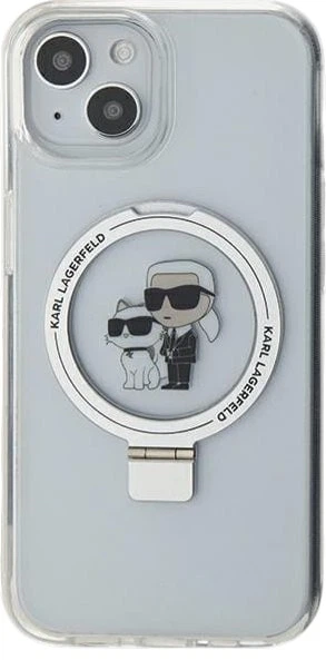 Панель Karl Lagerfeld Ring Stand Karl&Choupettte MagSafe для Apple iPhone 15 / 14 / 13 White (3666339168872) - зображення 3