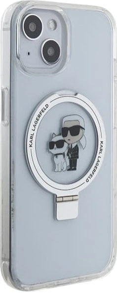 Панель Karl Lagerfeld Ring Stand Karl&Choupettte MagSafe для Apple iPhone 15 / 14 / 13 White (3666339168872) - зображення 4