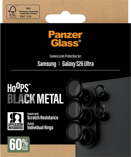 Szklo hartowane na obiektyw Panzer Glass Hoops Lens Protector do Samsung Galaxy S26 Ultra Black (PG73474) - obraz 6