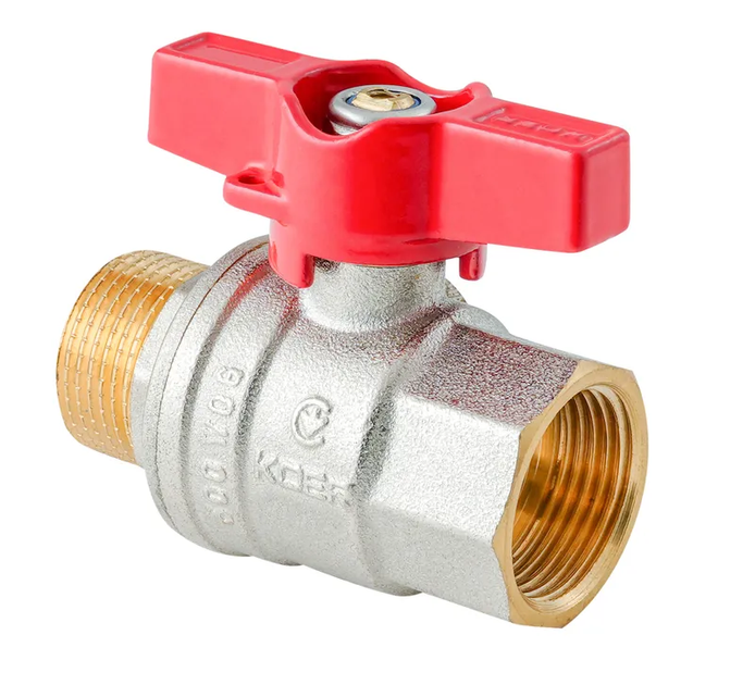 Кран кульовий ГШМ Koer Extreme KE.218-15 - 1/2" FM ручка "метелик" червона (KR5759) - Фото 7 Кран кульовий ГШМ Koer Extreme KE.218-15 - 1/2" FM ручка "метелик" червона (KR5759) - изображение 7