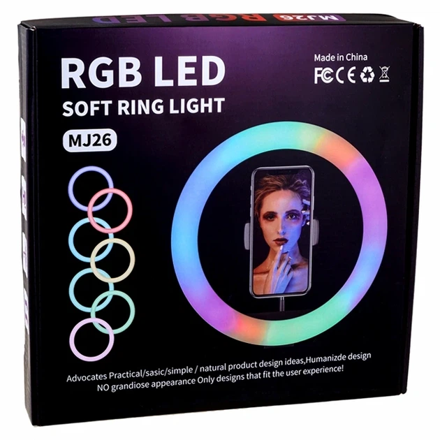 Лампа RGB 26 см 10 режимів USB пластик для фото та відео MJ26 чорний - Фото 2 Лампа RGB 26 см 10 режимів USB пластик для фото та відео MJ26 чорний - зображення 2