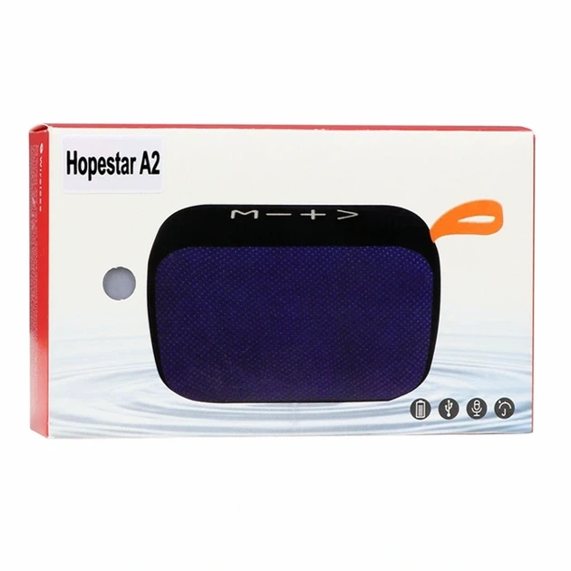 Портативна колонка Hopestar A2 2Вт 300mAh Bluetooth Micro-USB чорний пластик - Фото 2 Портативна колонка Hopestar A2 2Вт 300mAh Bluetooth Micro-USB чорний пластик - зображення 2