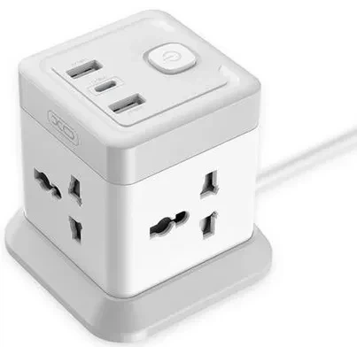 Подовжувач мережі 2500 Вт 2 м 4AC 3 USB Type-C білий XO WL20 - зображення 4