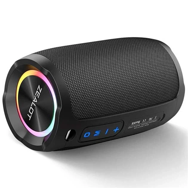Портативна колонка 10Вт 3600mAh Bluetooth USB IP67 чорна Zealot S49 - зображення 3