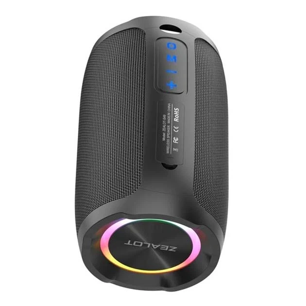 Портативна колонка 10Вт 3600mAh Bluetooth USB IP67 чорна Zealot S49 - зображення 6