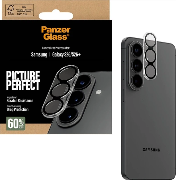 Szklo hartowane na obiektyw Panzer Glass PicturePerfect Lens Protector do Samsung Galaxy S26 / S26+ (PG94088) - obraz 4