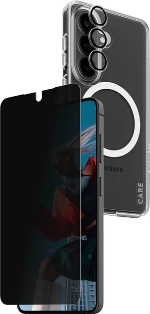 Захисний комплект CARE by Panzer Glass Privacy 3w1 do Samsung Galaxy S26 Transparent (CR67643) - зображення 2