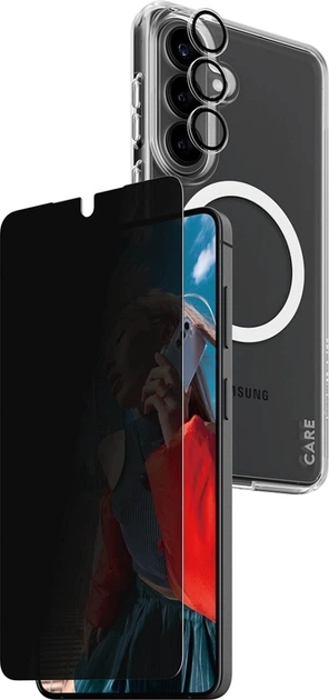 Захисний комплект CARE by Panzer Glass Privacy 3w1 do Samsung Galaxy S26 Plus Transparent (CR94821) - зображення 2