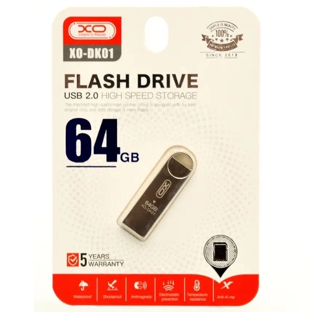USB флеш XO DK01 64GB USB2.0 - Фото 1 USB флеш XO DK01 64GB USB2.0 - изображение 1