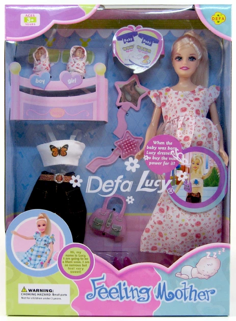 Кукла Defa Lucy беременная с двумя новорождёнными и аксессуарами 8009C - изображение 2