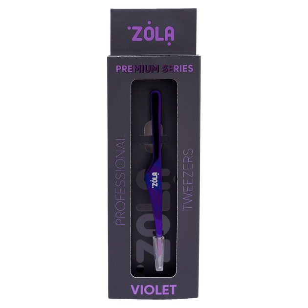 Пинцет для бровей профессиональный премиум серия Zola violet фиолетовый - Фото 2 Пинцет для бровей профессиональный премиум серия Zola violet фиолетовый - изображение 2