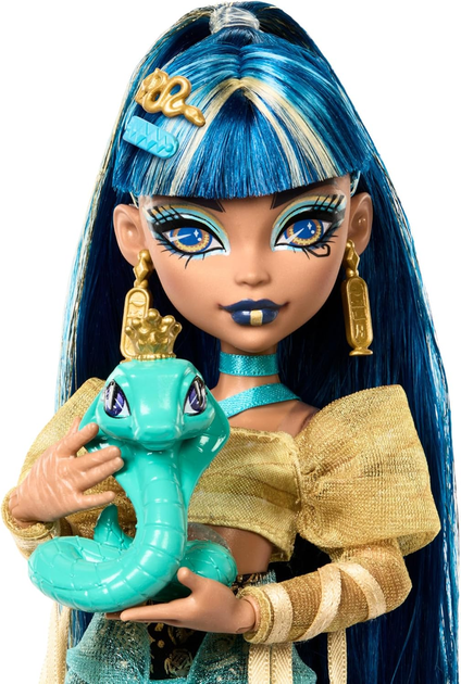 Лялька Лялька Monster High Клео де Ніл у золотій блузці та багатошаровій Monster High Cleo De Nile - изображение 3