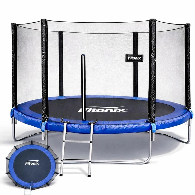 Батут Fitonix 312 см (10 ft) із захисною сіткою та драбиною, посилений, до 150 кг, для дітей та дорослих - изображение 6