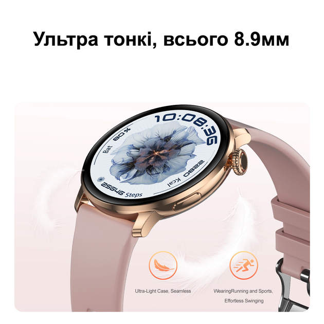 Смарт-годинник жіночий LEMFO DM5 (пульсоксиметр, дзвінки) Amoled екран - зображення 4
