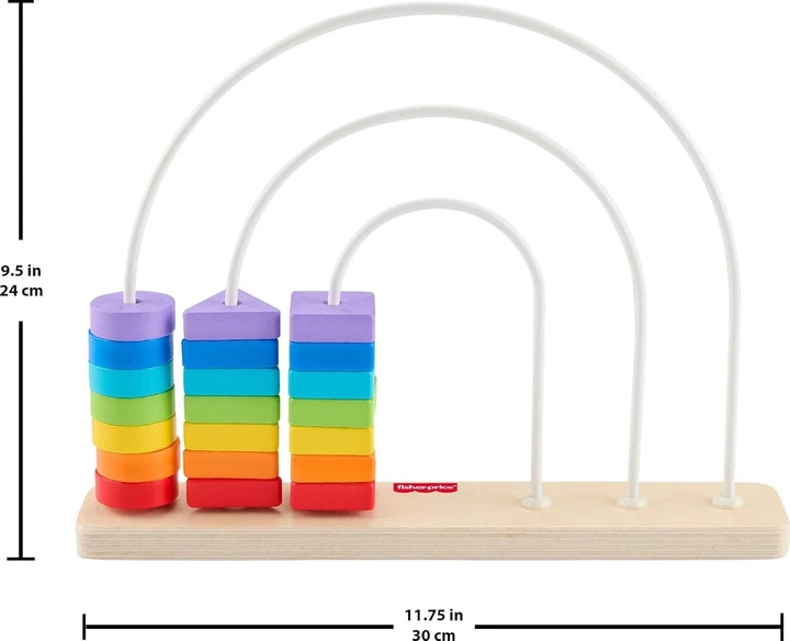 Sorter drewniany Fisher-Price Tęcza JFG15 (194735295807) - obraz 3