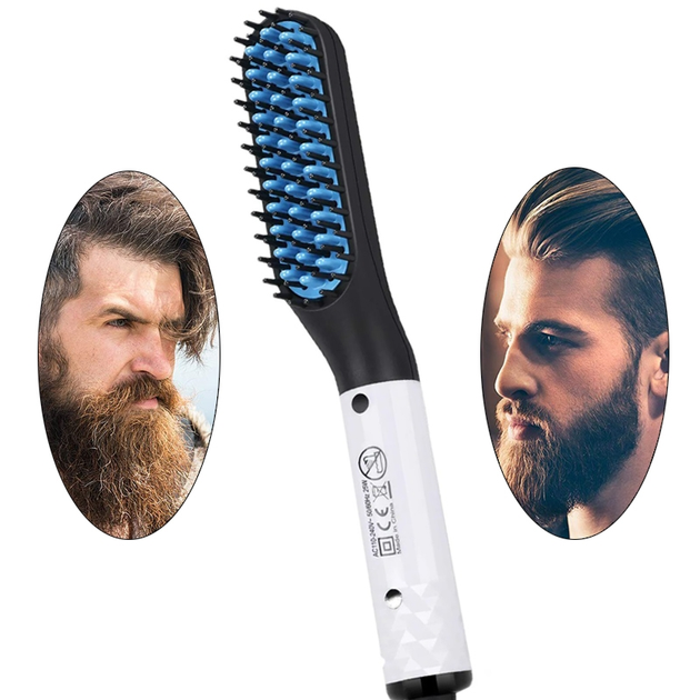 Керамический выпрямитель для бороды Выпрямитель для бороды и волос 2 in 1 beard & hair straightener Быстро нагревается Расческа - изображение 2