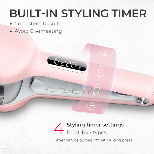 Плойка для волос TYMO Rovy wave curling Iron Инструмент для завивки волос для глубокого завивки, ионная плойка Beach Waves - Фото 4 Плойка для волос TYMO Rovy wave curling Iron Инструмент для завивки волос для глубокого завивки, ионная плойка Beach Waves - изображение 4