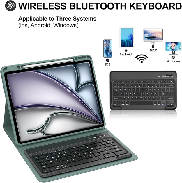 Чехол-клавиатура для iPad Air 13 дюймов (M2 2024/ M3 2025) - клавиатура QWERTY UK с раскладкой для iPad Pro 12,9 дюймов 6-го/5-го - изображение 4