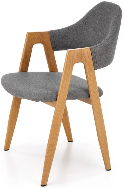 Стілець для кухні та вітальні Halmar K344 з підлокітниками Сірий (5905248118522) - зображення 6