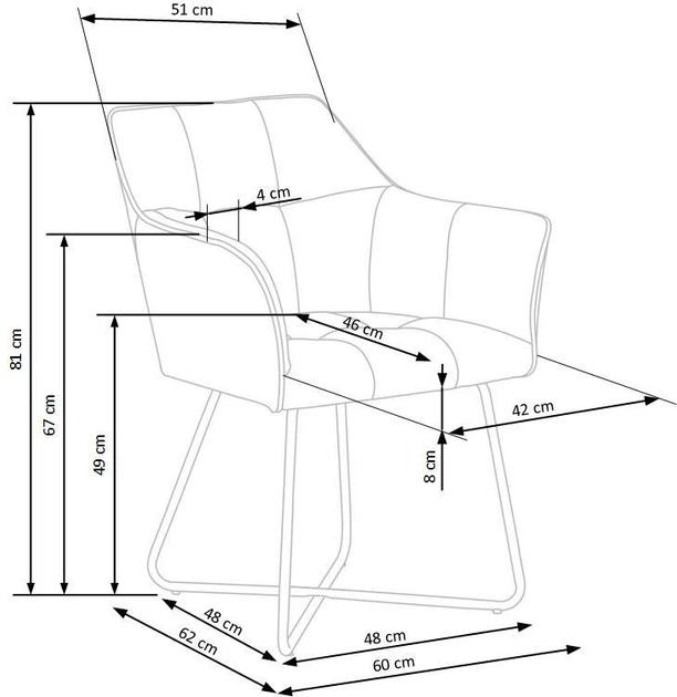 Стілець для кухні та вітальні Halmar K377 на полозках Бежевий (5905248118911) - зображення 4
