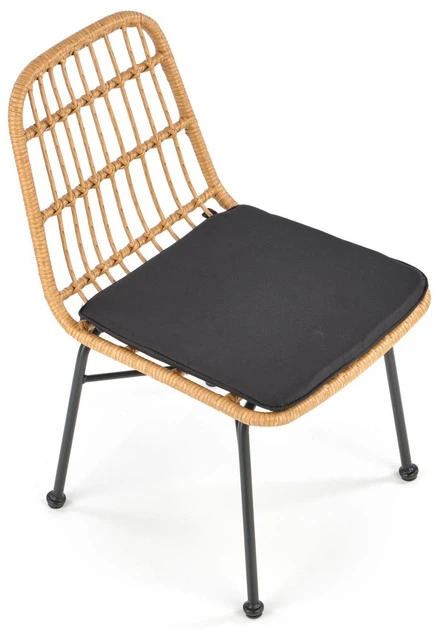 Krzesło do kuchni i salonu Halmar K401 z rattanu Naturalne/Czarne (5905248119338) - obraz 5