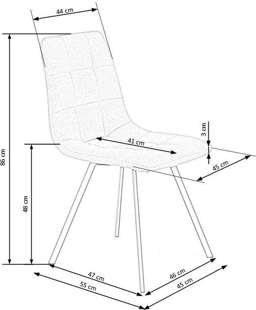 Krzesło do kuchni i salonu Halmar K402 Popielate (5905248119352) - obraz 3