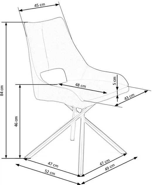 Krzesło do kuchni i salonu Halmar K409 Popielate (5905248119444) - obraz 3