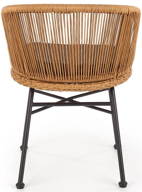 Krzesło do kuchni i salonu Halmar K400 z rattanu Naturalne/Popielate (5905248119314) - obraz 8