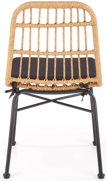 Krzesło do kuchni i salonu Halmar K401 z rattanu Naturalne/Czarne (5905248119338) - obraz 9