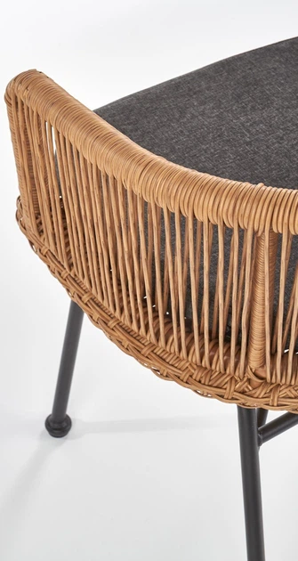 Krzesło do kuchni i salonu Halmar K400 z rattanu Naturalne/Popielate (5905248119314) - obraz 12