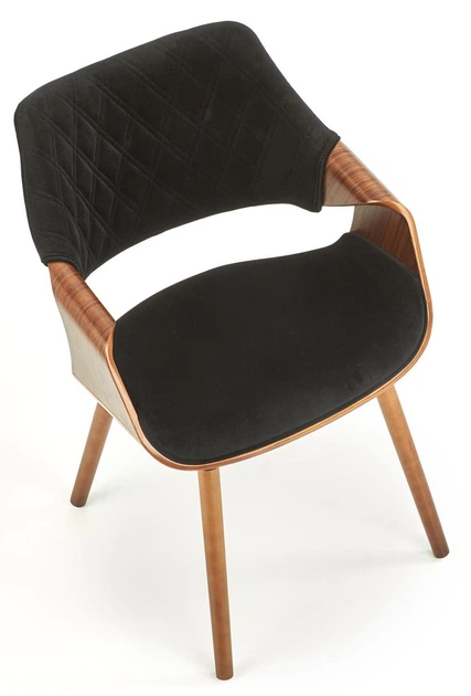 Стілець для кухні та вітальні Halmar K396 із підлокітниками Горіх/Чорний (5905248121546) - зображення 6