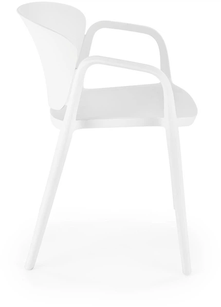 Стілець для кухні Halmar K491 пластиковий з підлокітниками Білий (5905248125841) - зображення 3