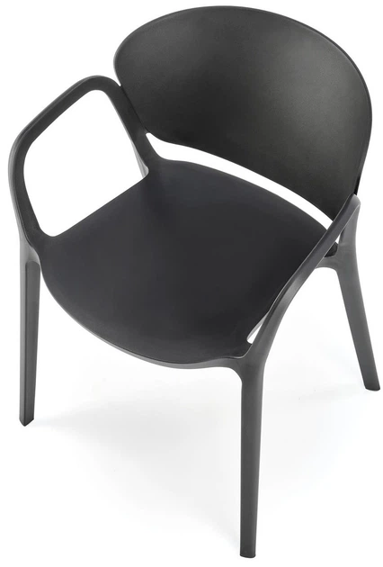 Krzesło do kuchni Halmar K491 plastikowe z podłokietnikami Czarne (5905248125858) - obraz 6