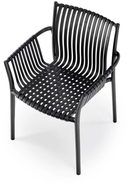 Krzesło do kuchni Halmar K492 plecione z podłokietnikami Czarne (5905248125889) - obraz 13