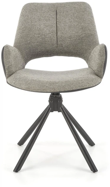 Стілець для кухні та вітальні Halmar K494 обертальний Попелястий/Чорний (5905248125933) - зображення 13